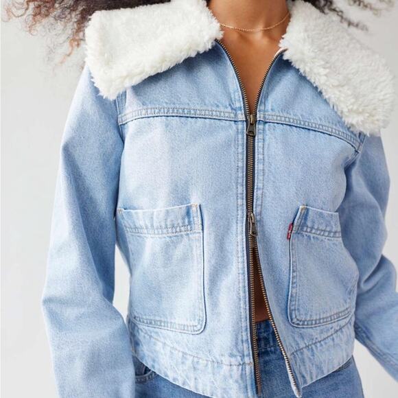 Levi’s Retro sherpa trucker denim jacket large NWT - Picture 4 of 13